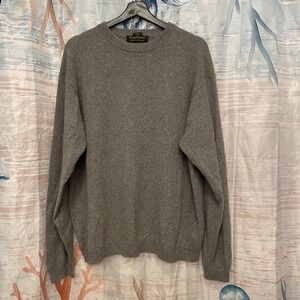Vintage Daniel Bishop Mens XL Gray 100% 2 Ply Cashmere Crewneck Sweater Y2K